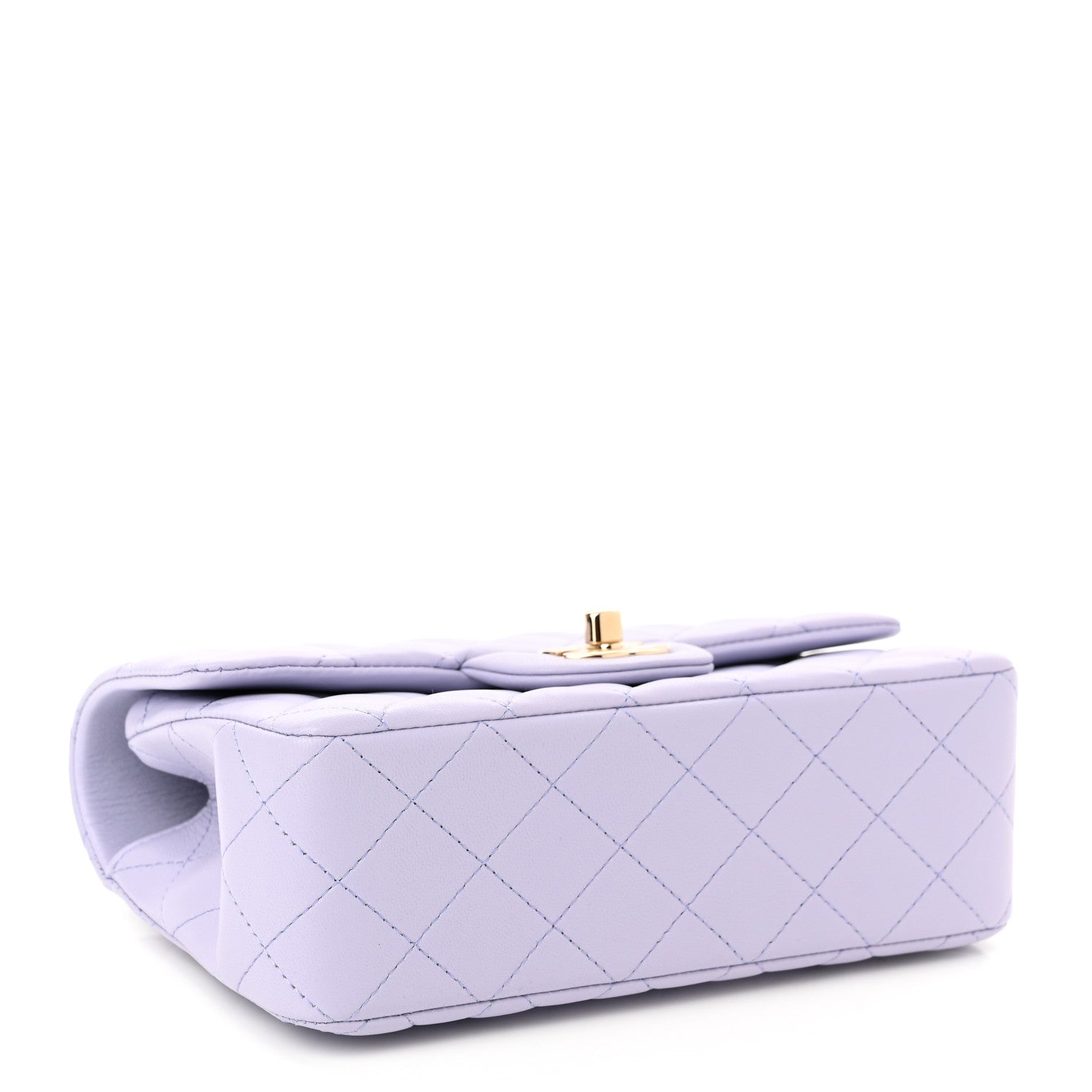 Chanel Lambskin Quilted Mini Top Handle Rectangular Flap Light Purple 3 of 10