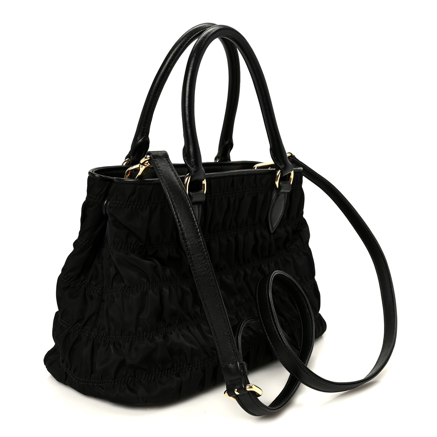 Tessuto Nylon Gaufre Small Tote Black