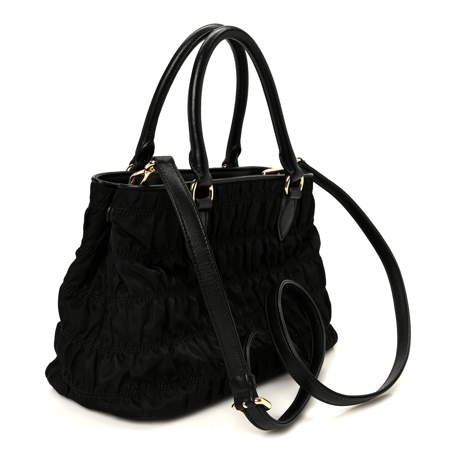 Prada Tessuto Nylon Gaufre Small Tote Black 3 of 11