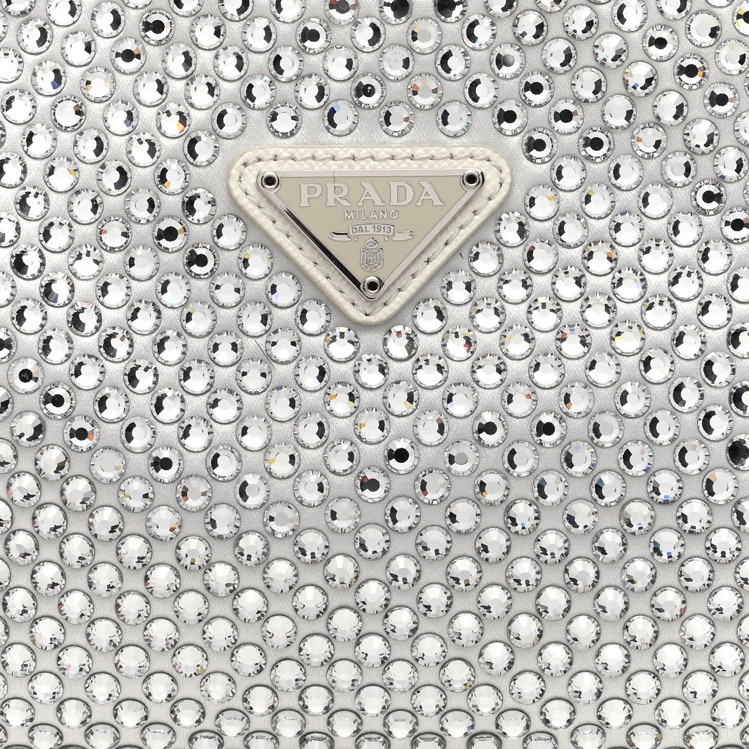 Prada Satin Crystal Mini Re-Edition 2000 Bag White 7 of 9