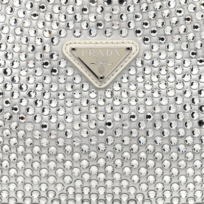 Prada Satin Crystal Mini Re-Edition 2000 Bag White 7 of 9