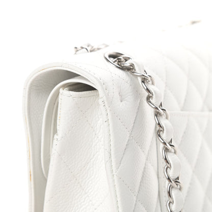 Chanel Caviar Quilted Medium Double Flap White 11 of 13