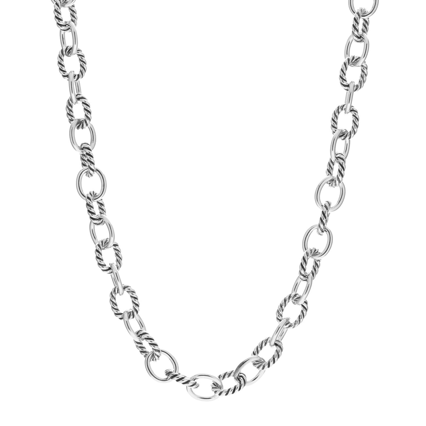 Sterling Silver 10mm Medium Oval Link Necklace