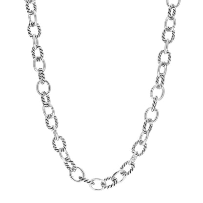 David Yurman Sterling Silver 10mm Medium Oval Link Necklace 1 of 5