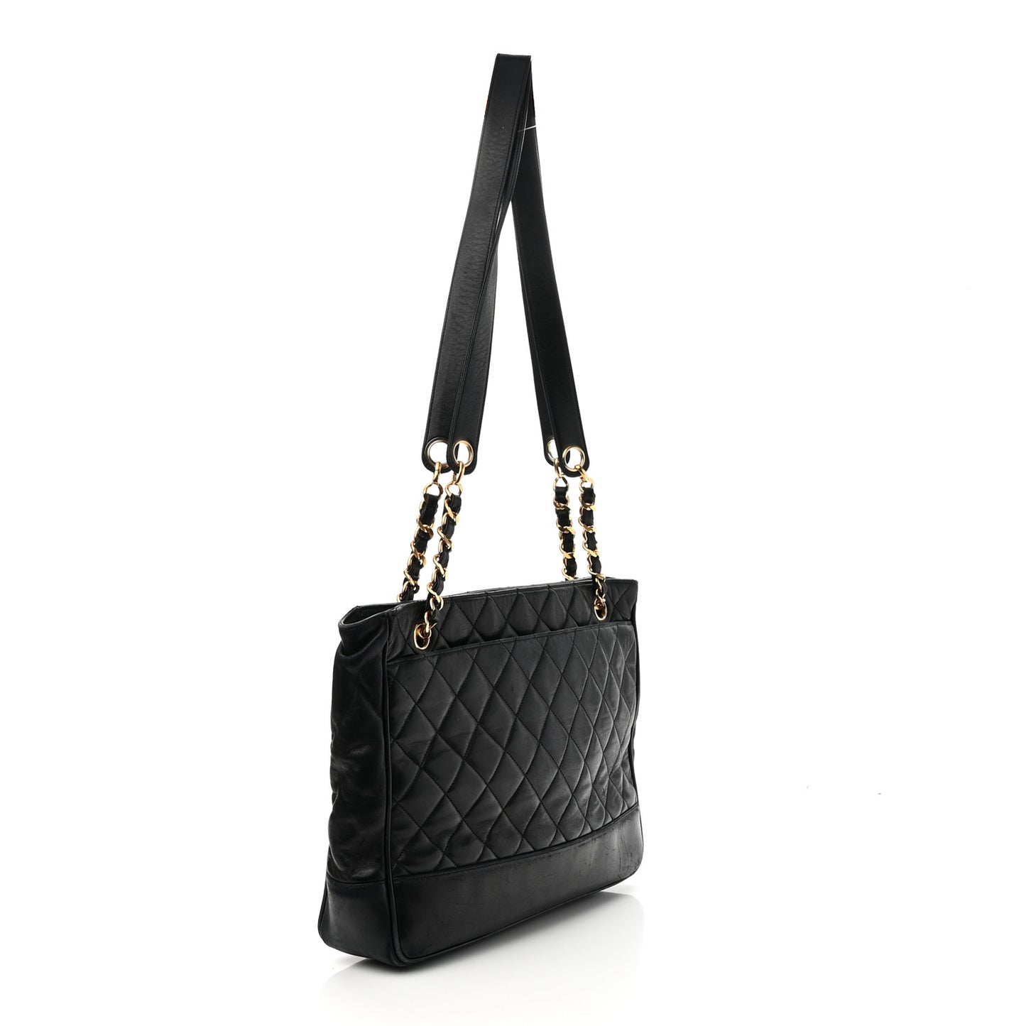 Lambskin Quilted Shoulder Bag Black