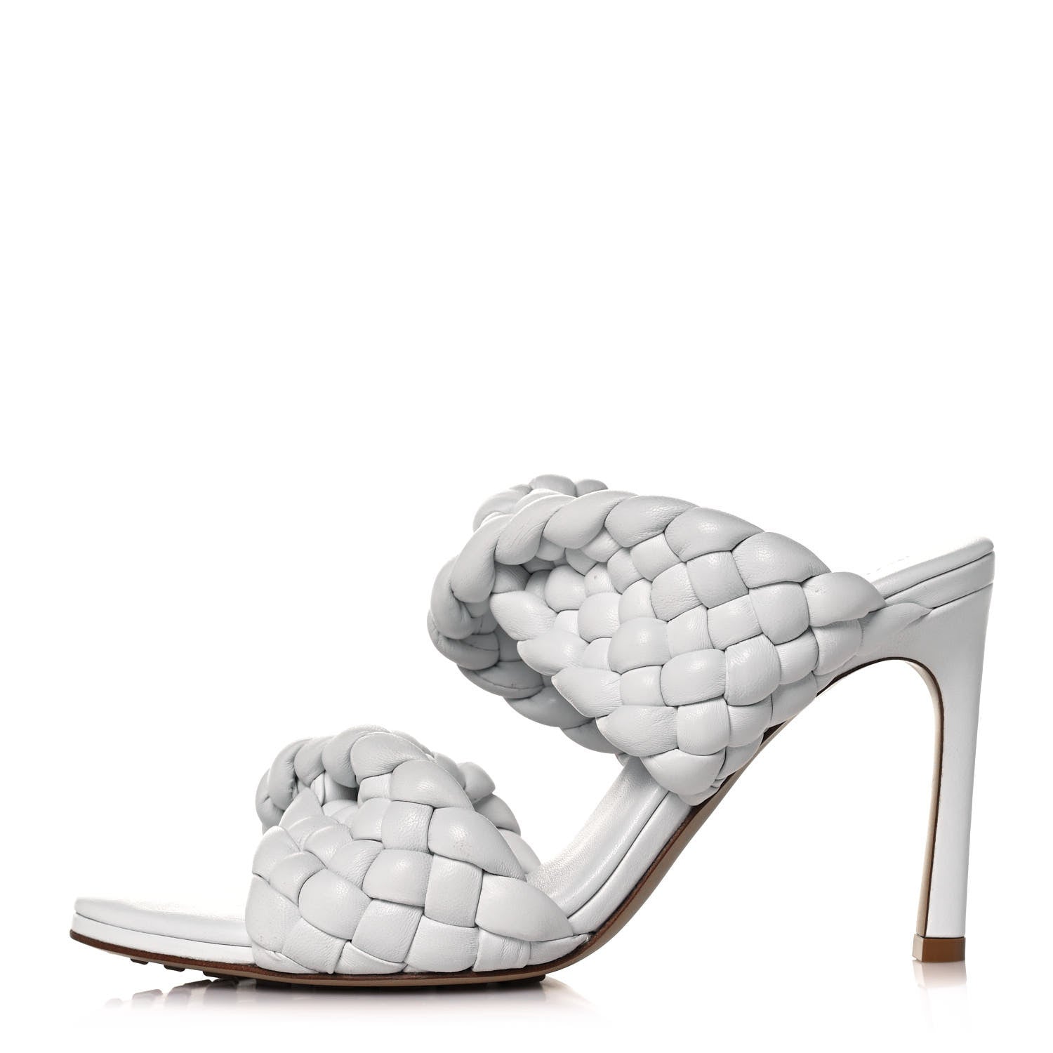 Bottega Veneta Nappa Twisted Padded Intrecciato Curve Slide Sandals 36 Optic White 1 of 8
