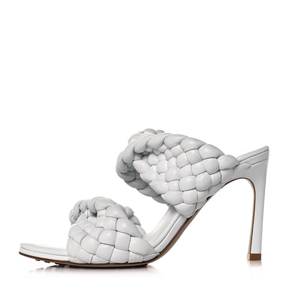 Bottega Veneta Nappa Twisted Padded Intrecciato Curve Slide Sandals 36 Optic White 1 of 8