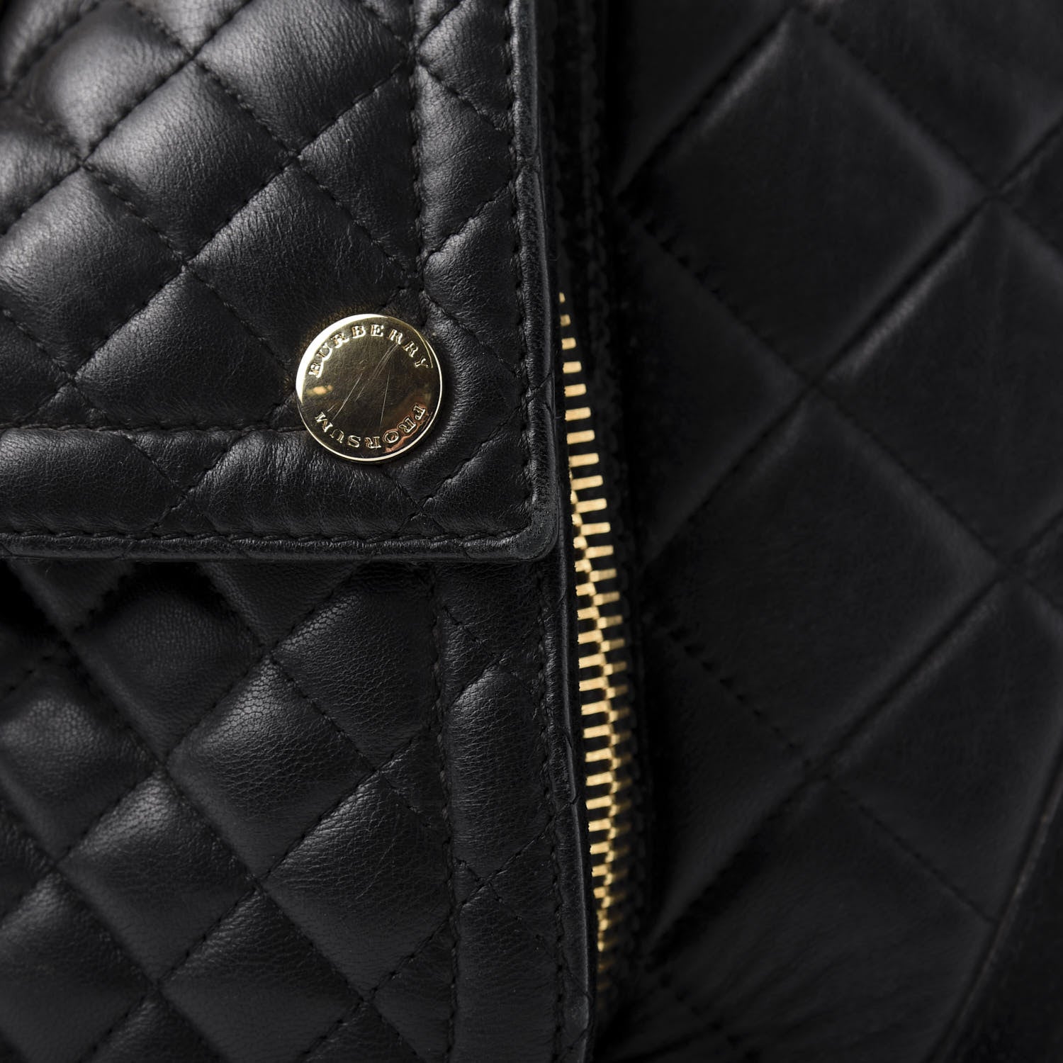 Burberry Prorsum Calfskin Quilted Country Animal Satchel Black 15 of 17