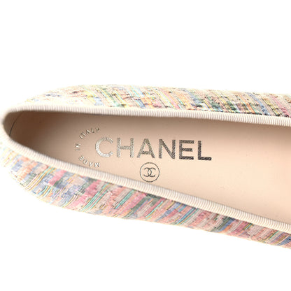 Chanel Sequin Grosgrain Cap Toe Ballerina Flats 39.5 Black Multicolor 8 of 10