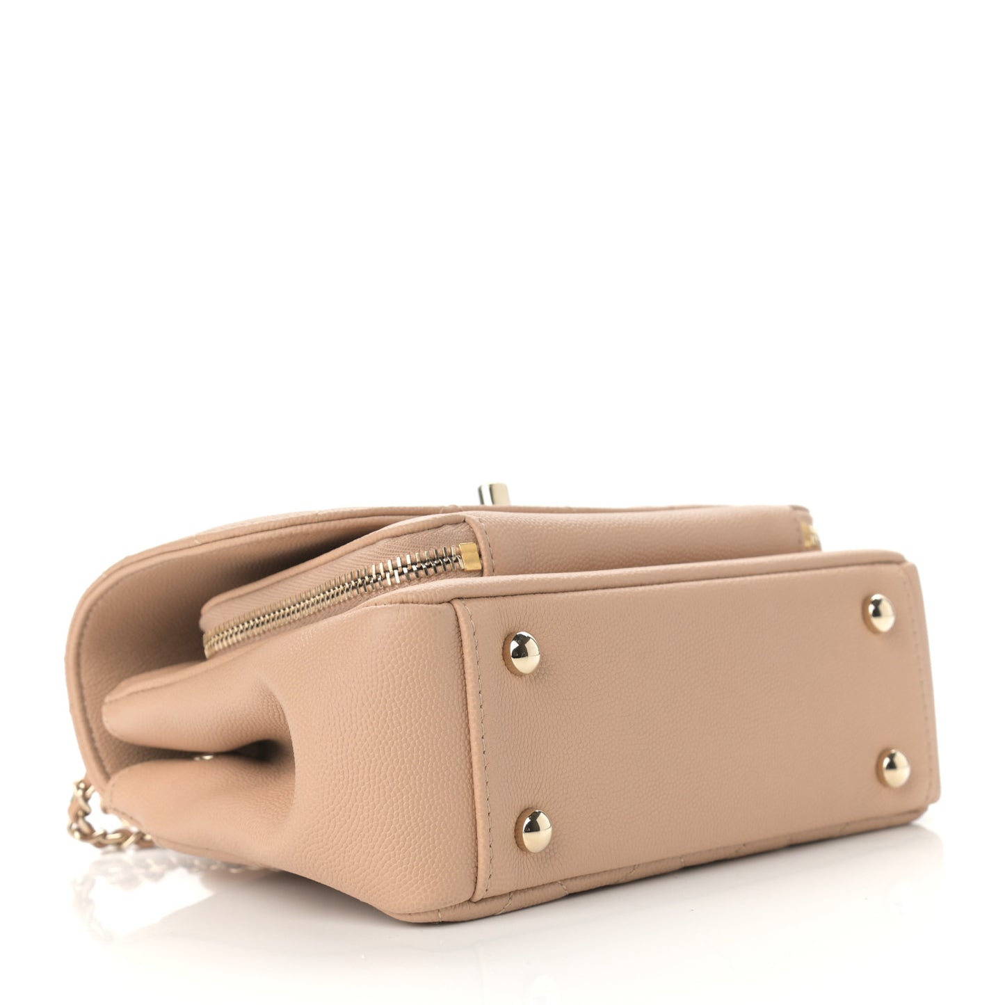 Caviar Quilted Small Business Affinity Flap Beige