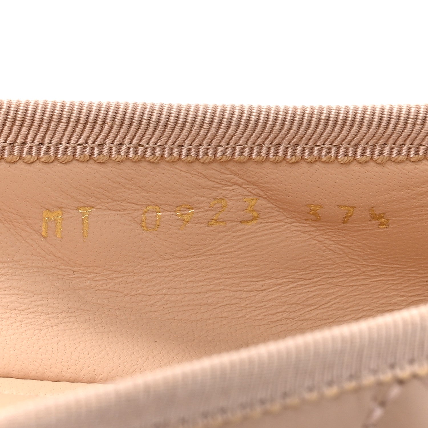 Christian Dior Calfskin Cannage Pearl Bow Ballet Flats 37.5 Nude 7 of 8