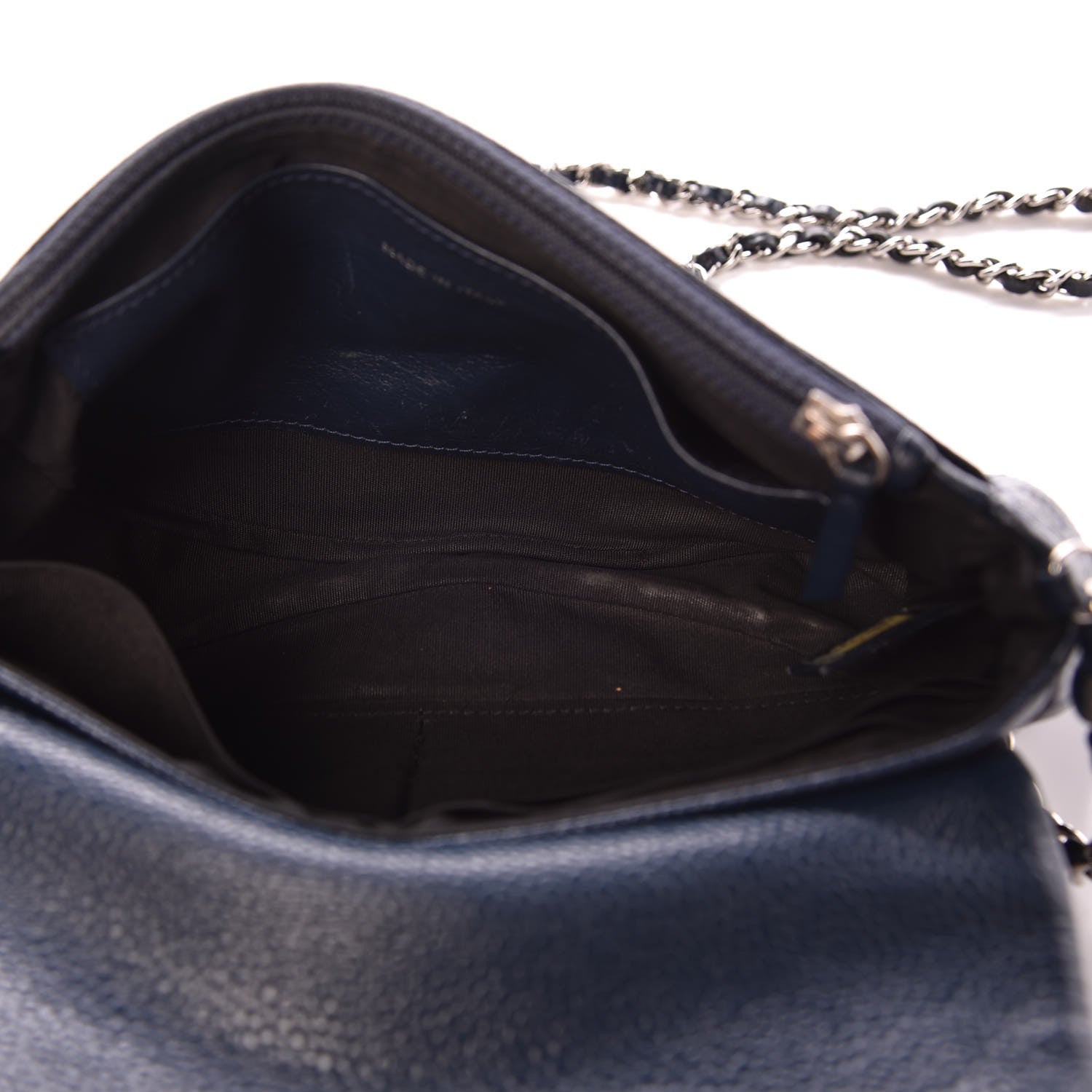 Chanel Caviar Half Moon Wallet On Chain WOC Blue 5 of 9
