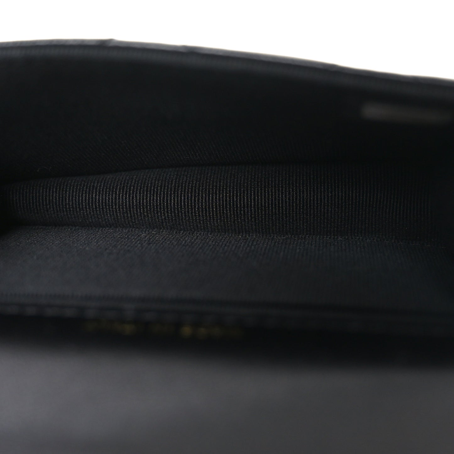 Lambskin Quilted CC Hook Card Holder Black
