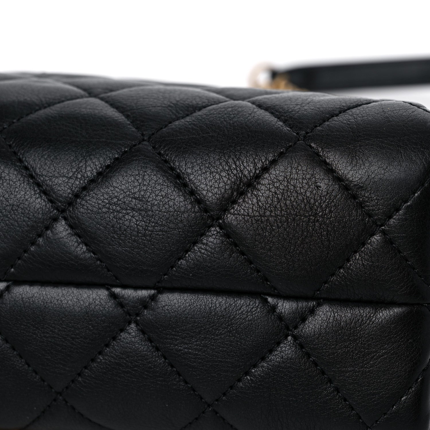 Chanel Calfskin Quilted Accordion Pearl CC Small Flap Bag Black 11 of 12