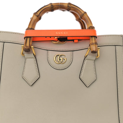 Gucci Wonka Grain Calfskin Small Diana Tote Bag Mystic White Orange Fluo 8 of 12