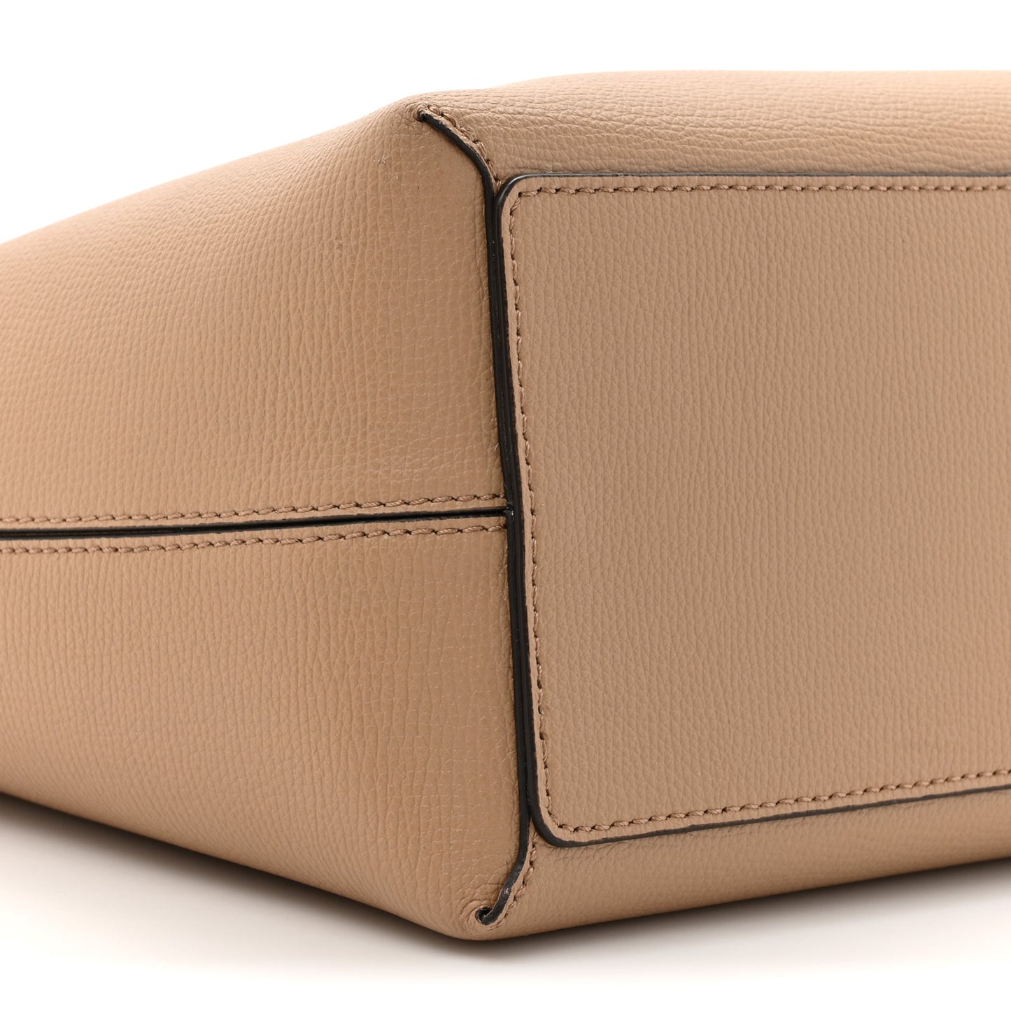 Grainy Calfskin Haymarket Check Medium Reversible Tote Camel