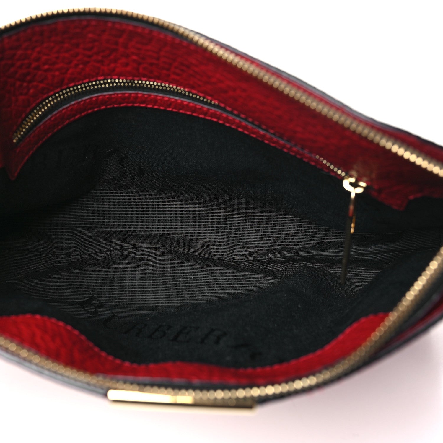 Burberry Signature Grain Calfskin Check Embossed Small Chichester Crossbody Clutch Bag Red 5 of 11