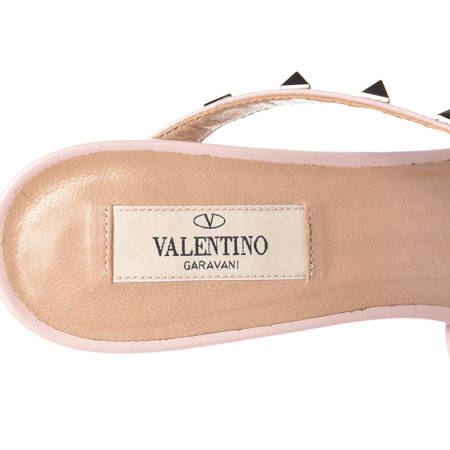 Valentino Garavani Pebbled Calfskin Rockstud Cross Strap 50mm Mules 38.5 Water Rose 8 of 9