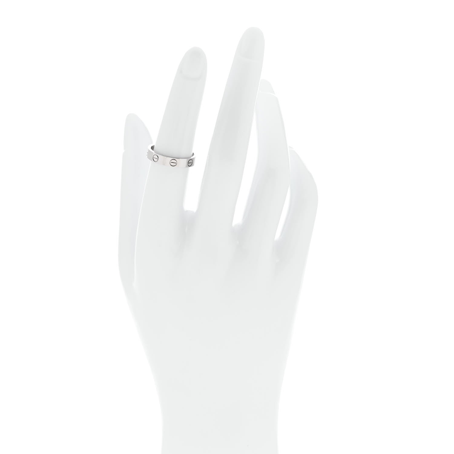 Cartier 18K White Gold 3.5mm LOVE Wedding Band Ring 52 6 2 of 5