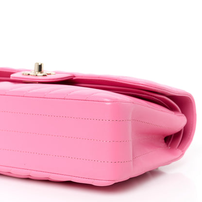 Chanel Lambskin Chevron Quilted Small Double Flap Pink 11 of 11