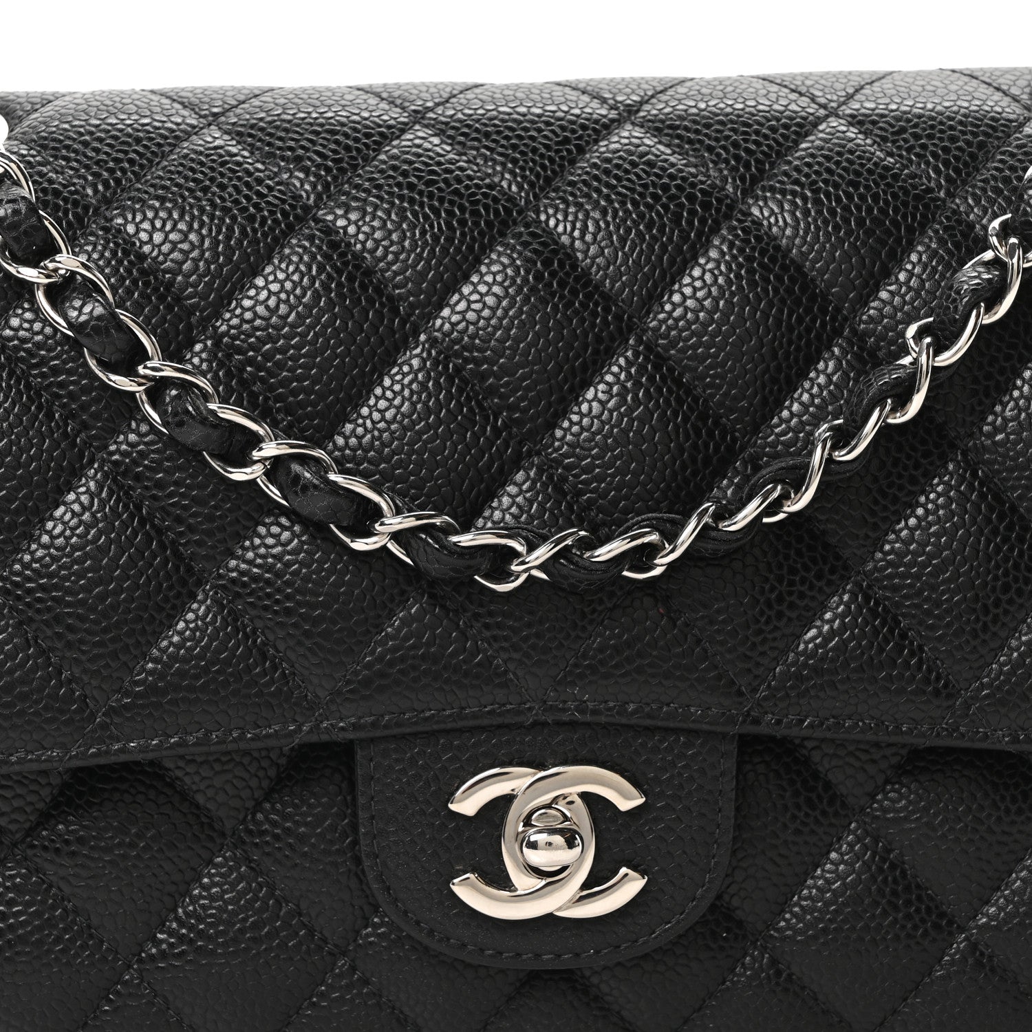 Chanel Caviar Quilted Medium Double Flap Black 15 of 19