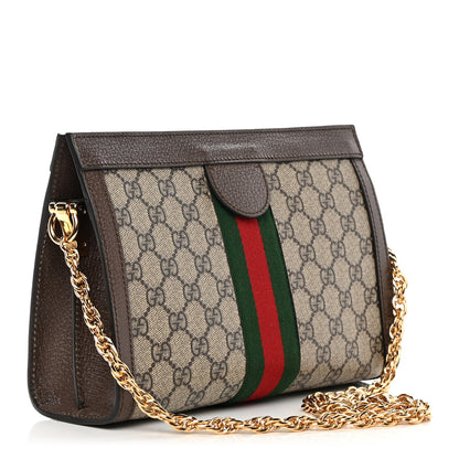 Gucci GG Supreme Monogram Web Small Ophidia Chain Shoulder Bag Brown 3 of 10