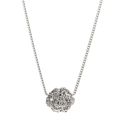 Chanel Strass CC Camellia Necklace Silver 1 of 5