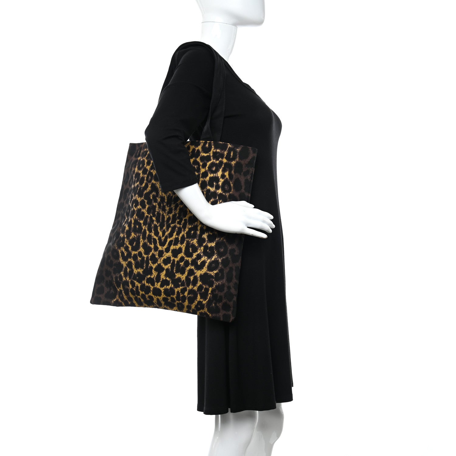 Saint Laurent Canvas Leopard Tote Black 2 of 13