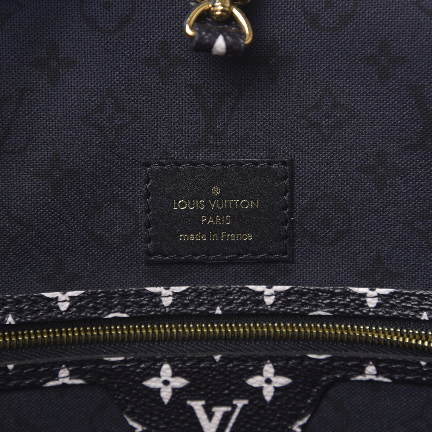 Monogram Giant Crafty Neverfull MM Creme Rouge Black