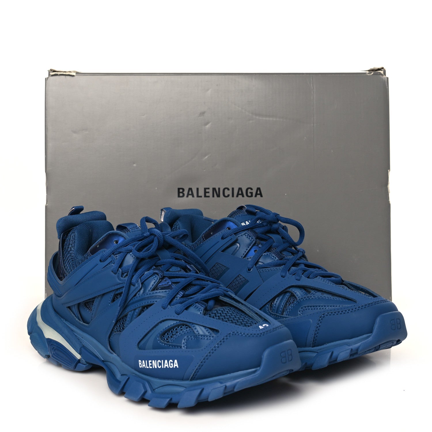 Balenciaga Mesh Nylon Mens Track LED Sneakers 43 Blue Grey White 8 of 8