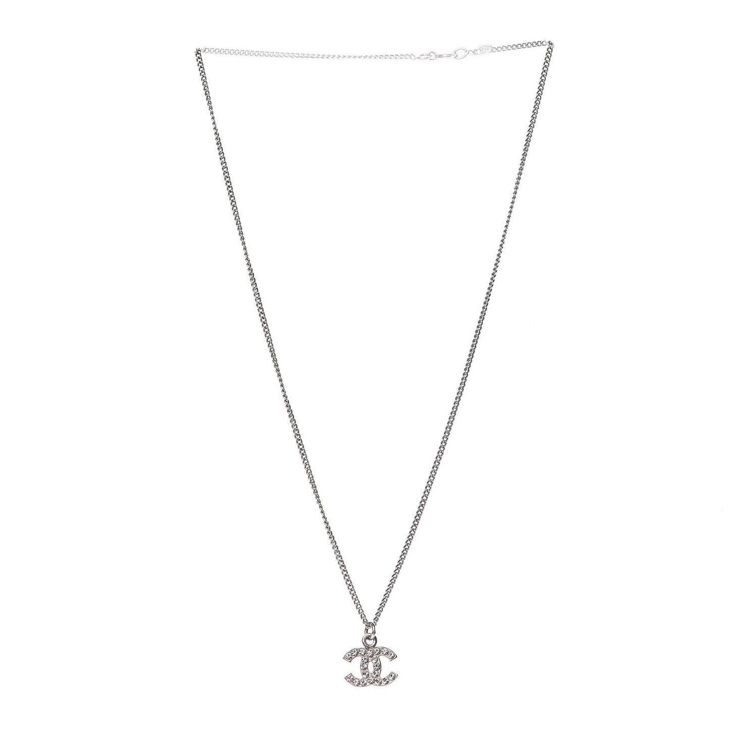 Crystal Timeless CC Necklace Silver