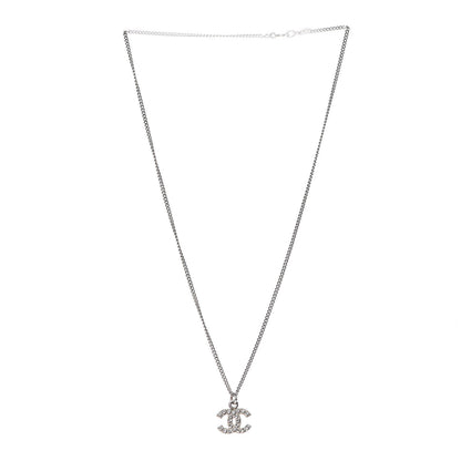 Chanel Crystal Timeless CC Necklace Silver 3 of 6