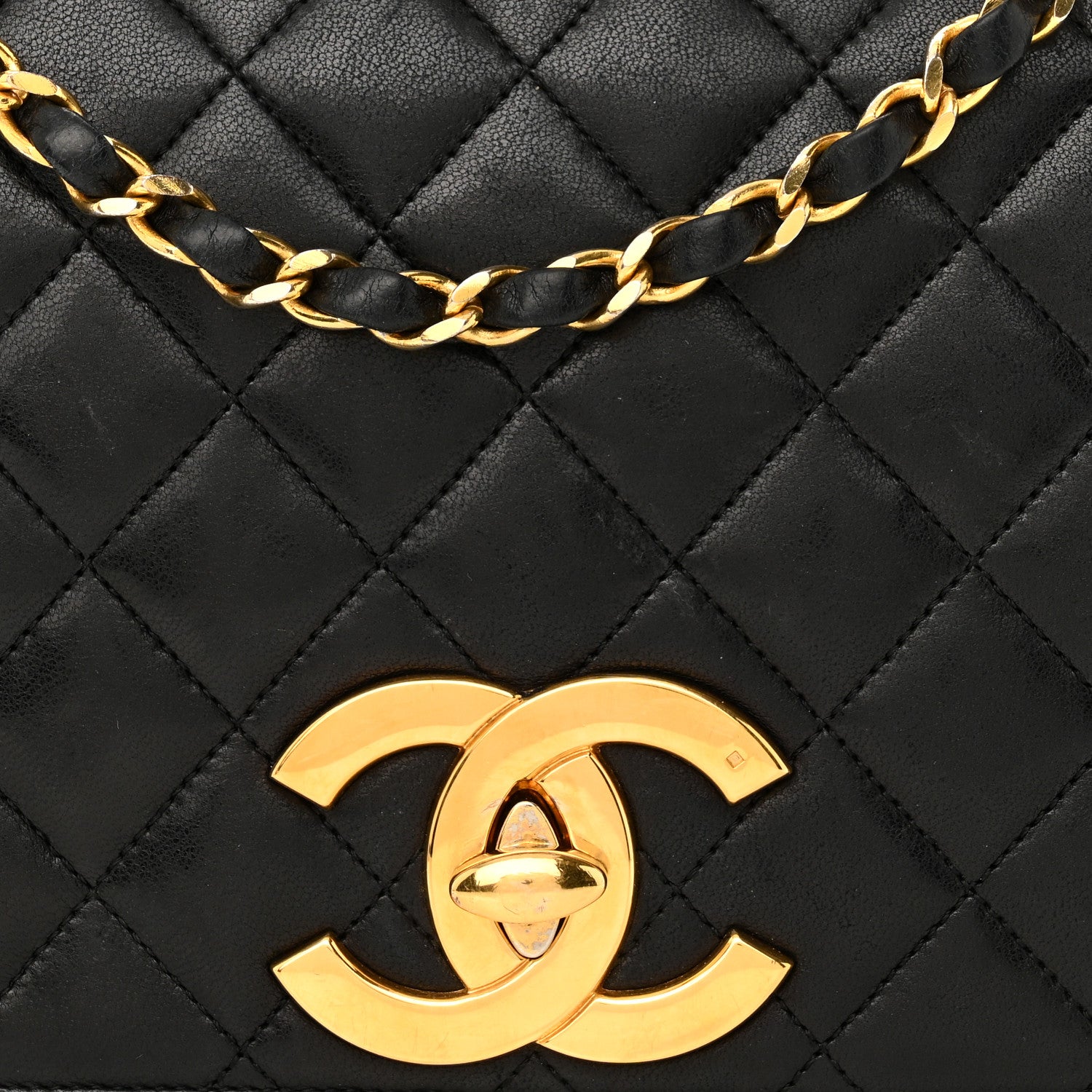 Chanel Lambskin Quilted XL CC Small Single Flap Black 10 of 16