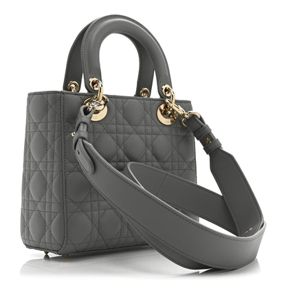 Christian Dior Lambskin Cannage Small My ABCDior Lady Dior Grey 3 of 10