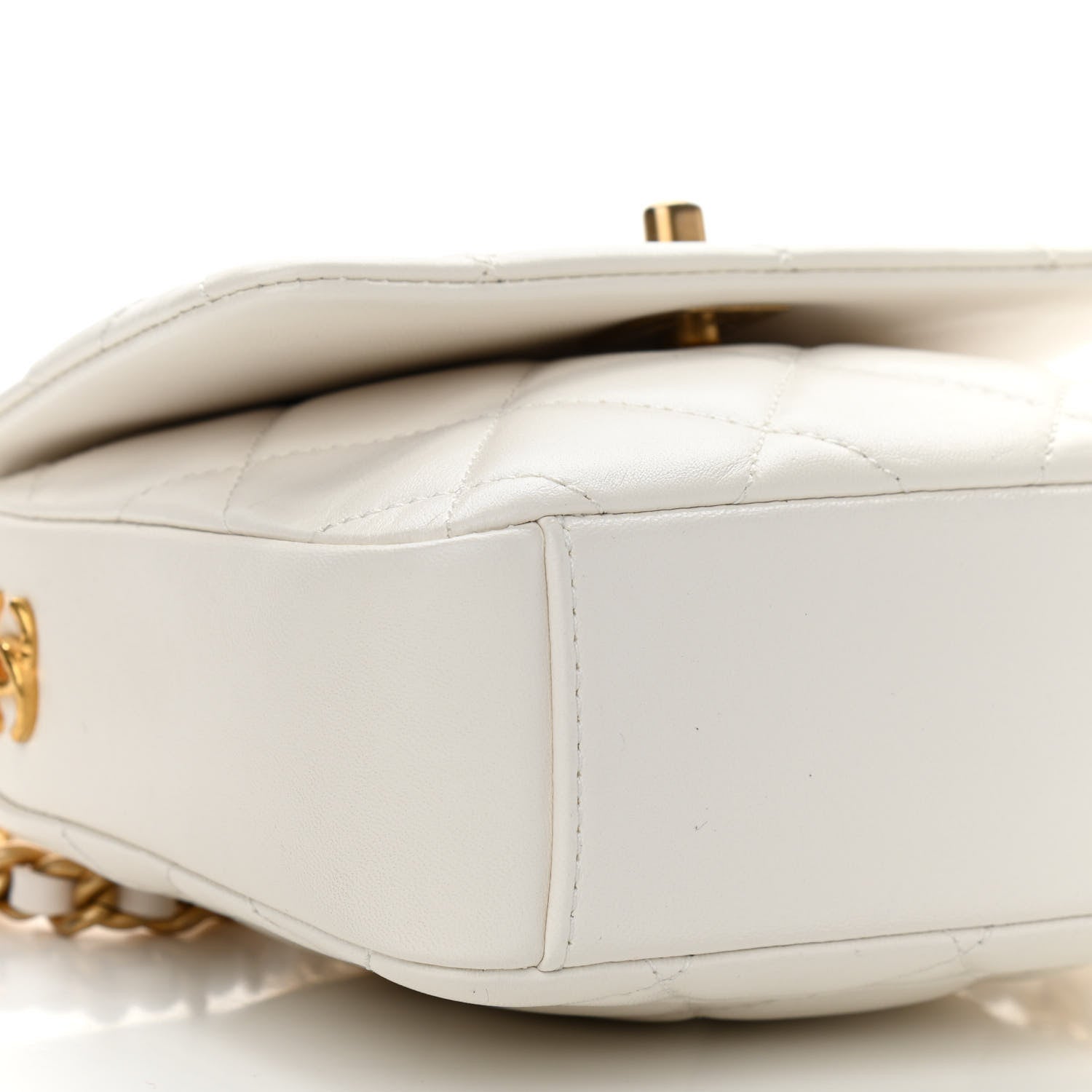 Chanel Lambskin Quilted Mini Side Note Flap White 9 of 11
