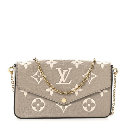 Louis Vuitton Empreinte Monogram Giant Felicie Pochette Tourterelle Creme 1 of 10