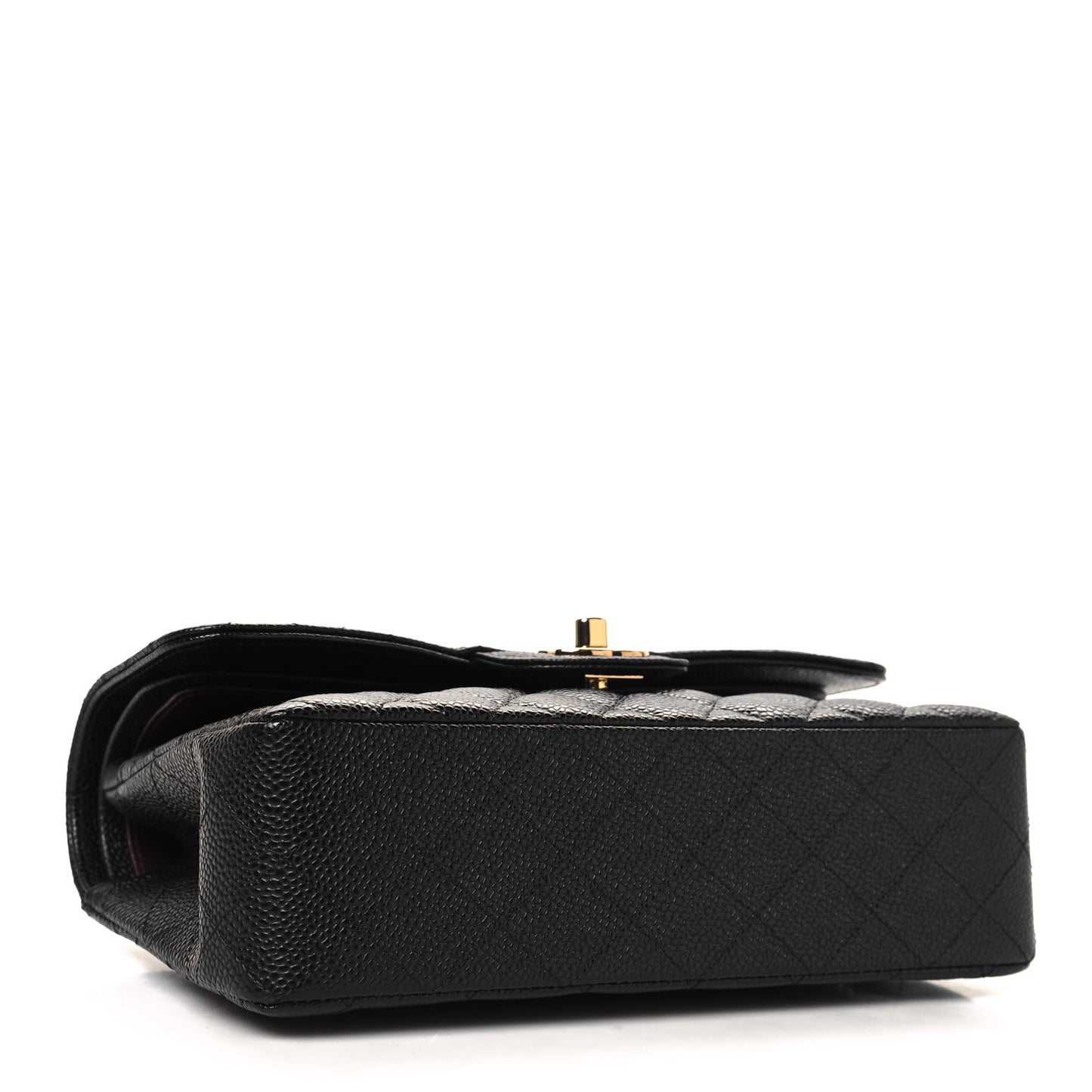 Caviar Quilted Small Double Flap Black