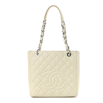 Chanel Caviar Quilted Petit Shopping Tote PST Light Beige 1 of 12