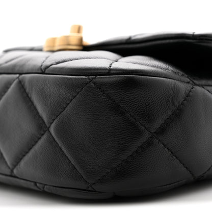 Chanel Lambskin Quilted Mini Lacquered Chain Flap Black 10 of 10