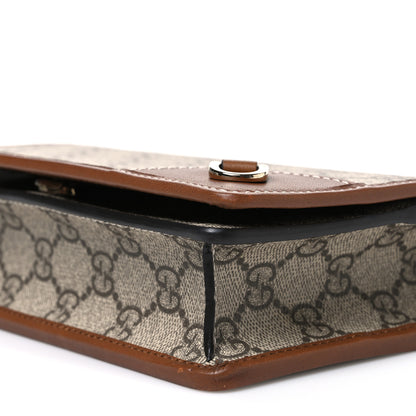Gucci GG Emblem Monogram Wallet With Strap Beige Brown 10 of 10