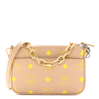 MCM Calfskin Color Splash Mini Pouch on Chain Croissant 1 of 9