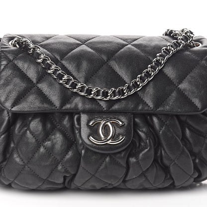 Chanel Washed Lambskin Quilted Medium Chain Around Messenger Black 8 of 10