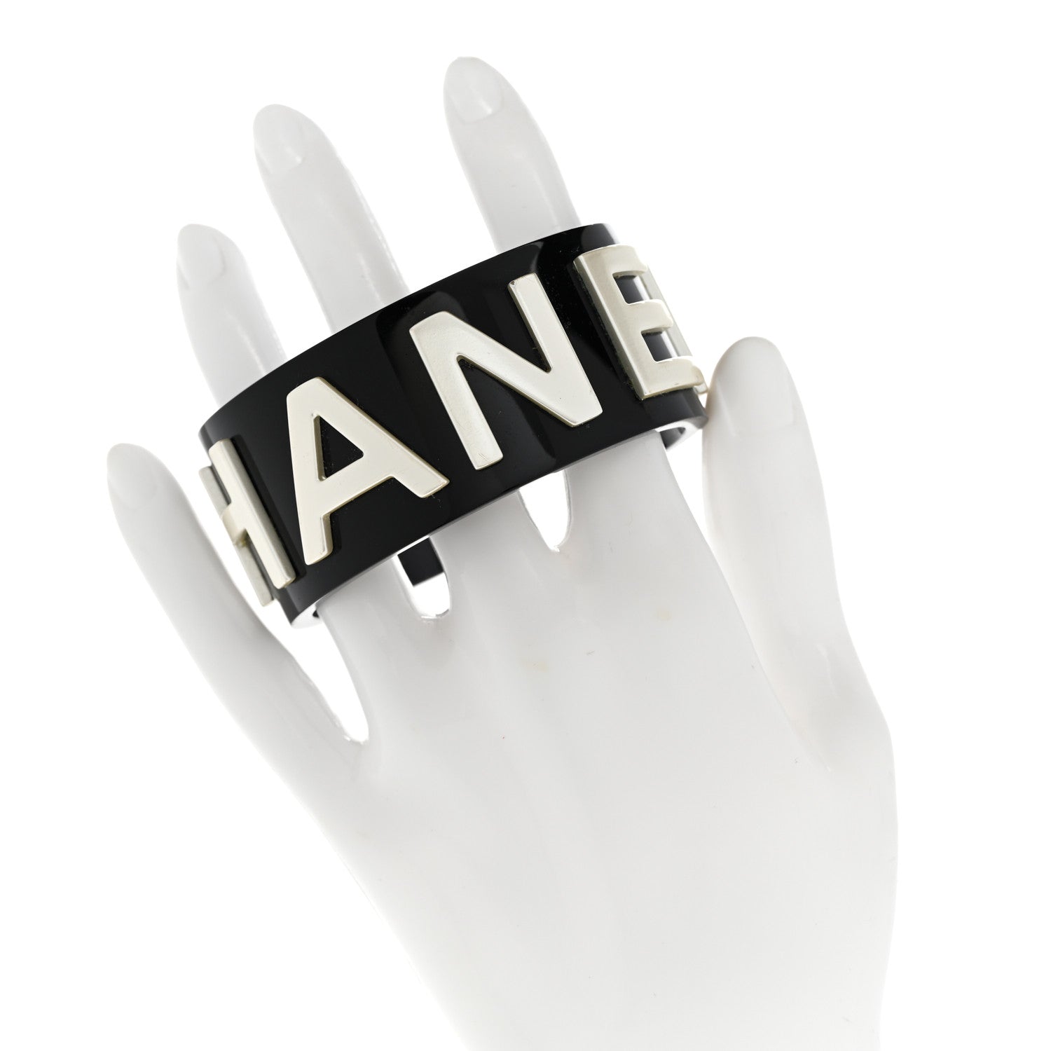 Chanel Resin Metal Cuff Black 2 of 6