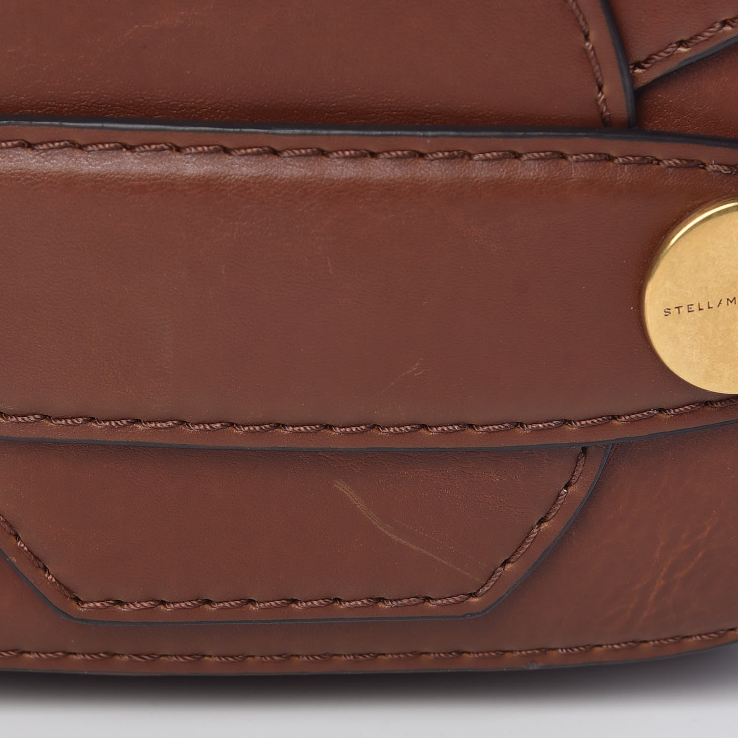 Stella McCartney Eco Alter Nappa Popper Shoulder Bag Cognac 9 of 10