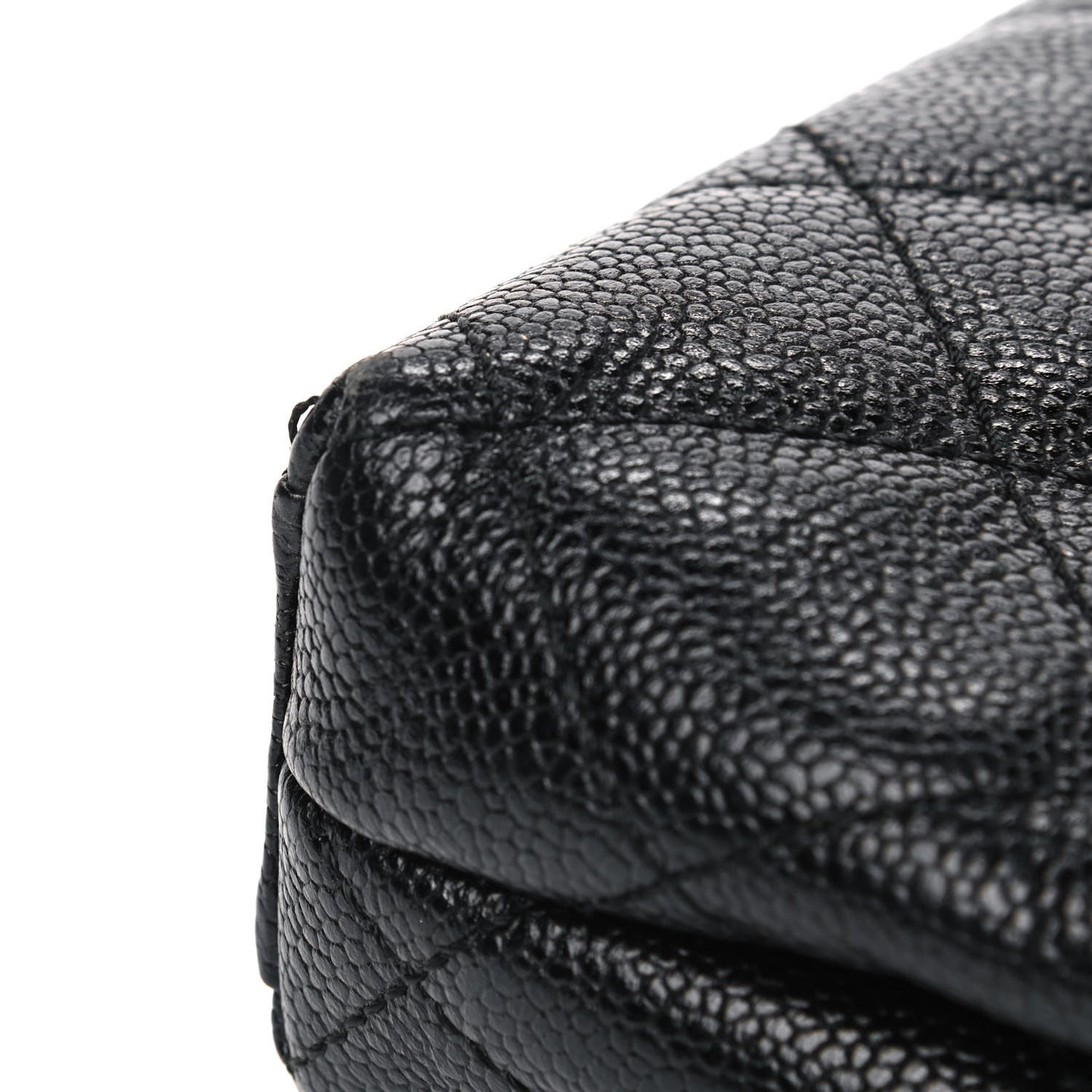 Caviar Quilted Flap Clutch Black