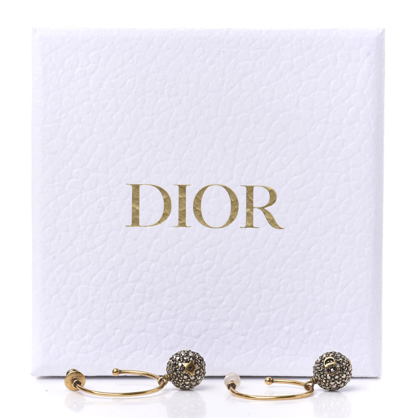 Crystal Star Hoop Earrings Aged Gold