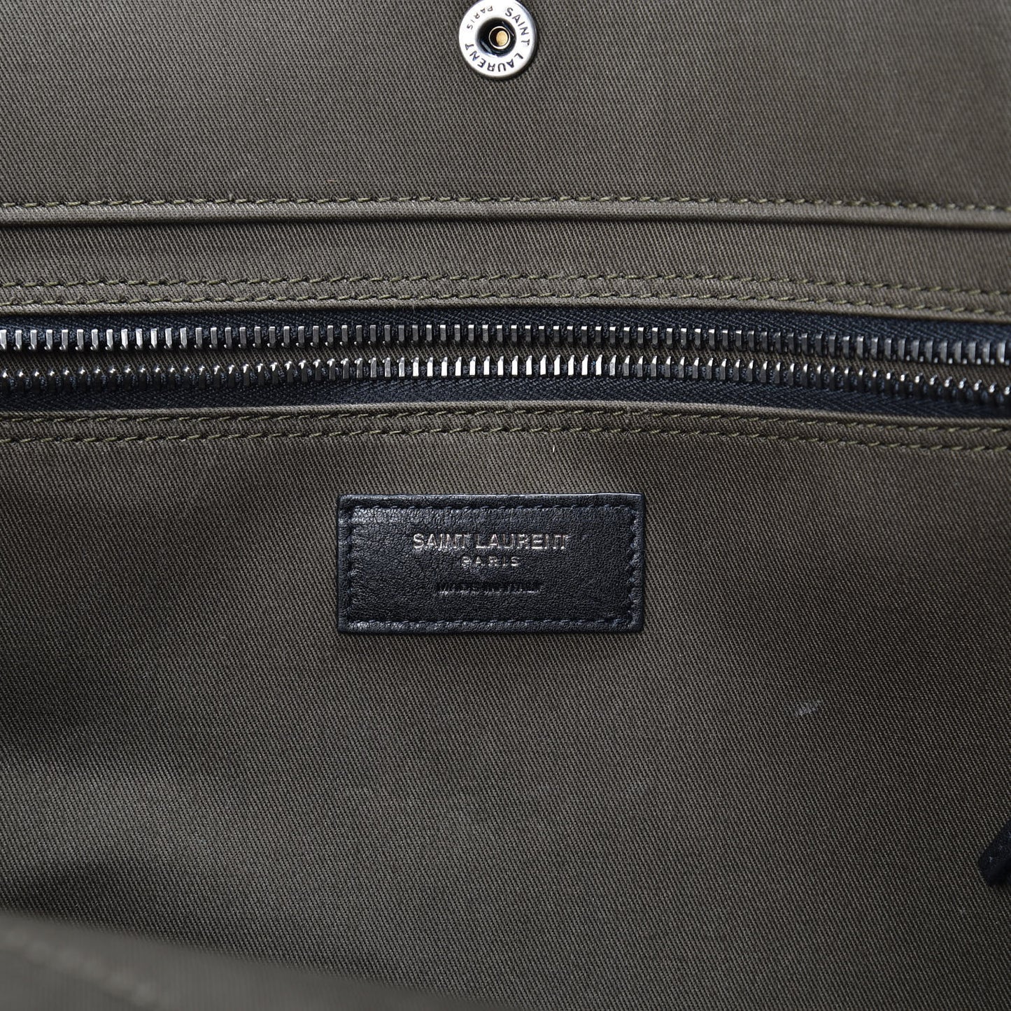 Linen Calfskin Rive Gauche Tote Khaki