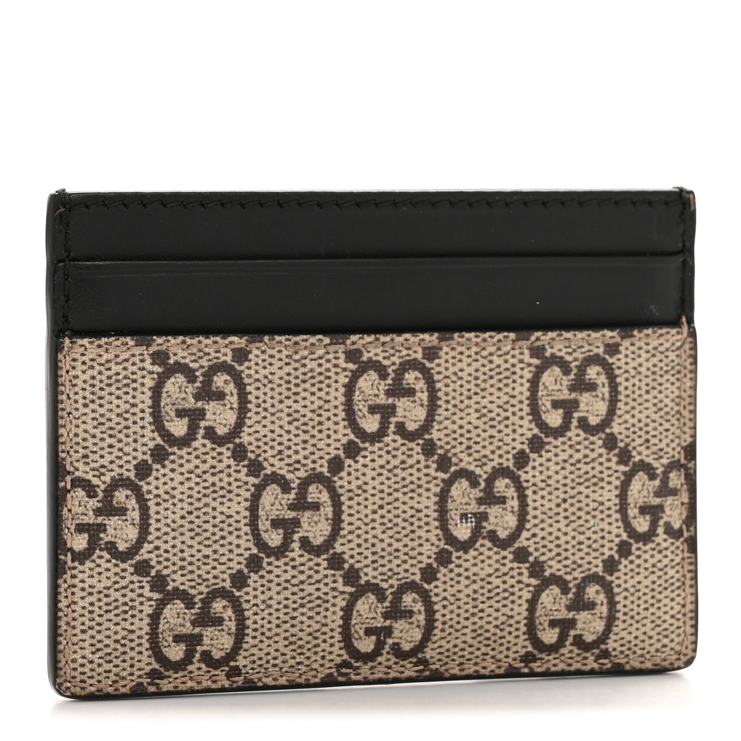 GG Supreme Monogram Bee Print Card Holder Black