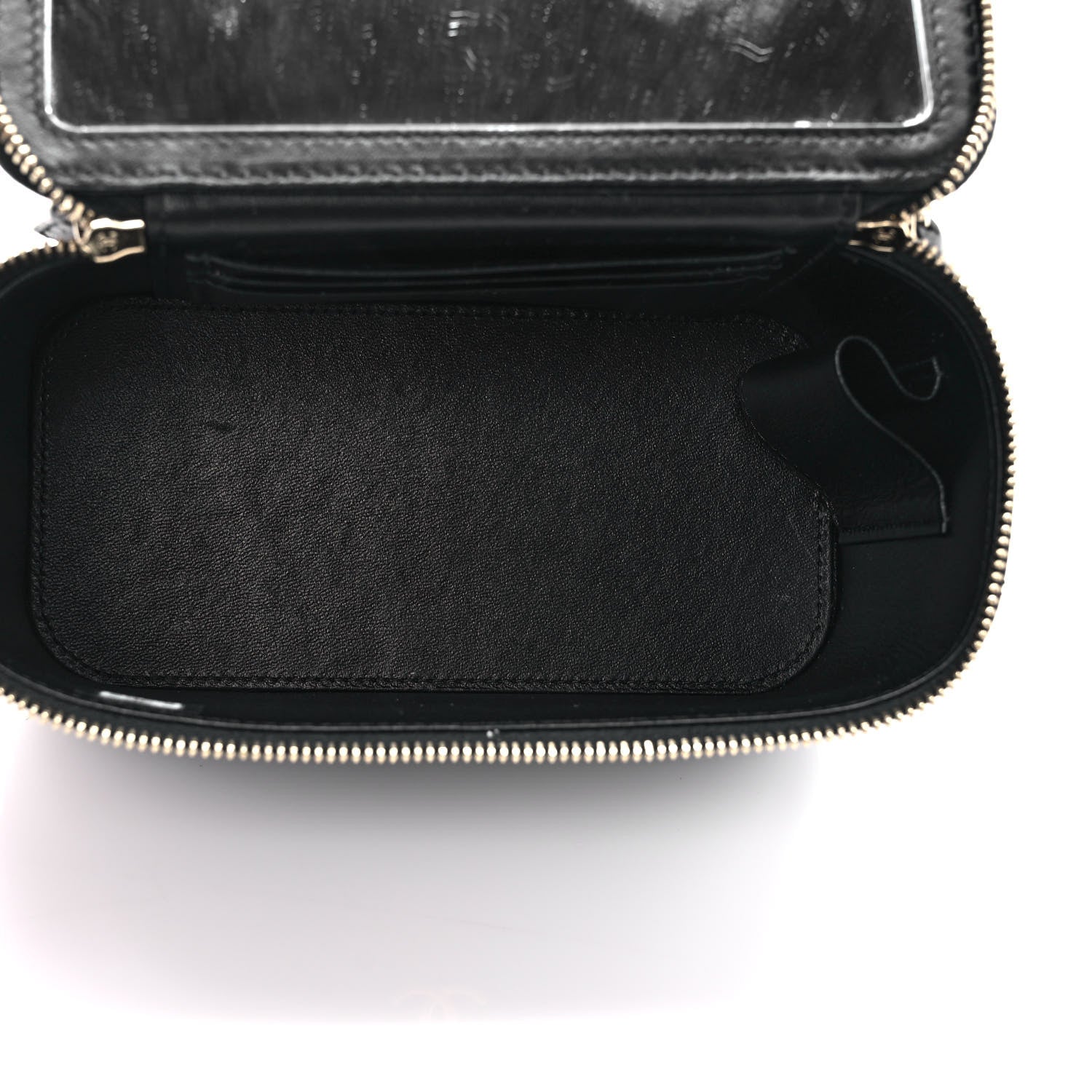 Chanel Lambskin Quilted Metal Small Top Handle Vanity Case With Chain Black 4 of 8
