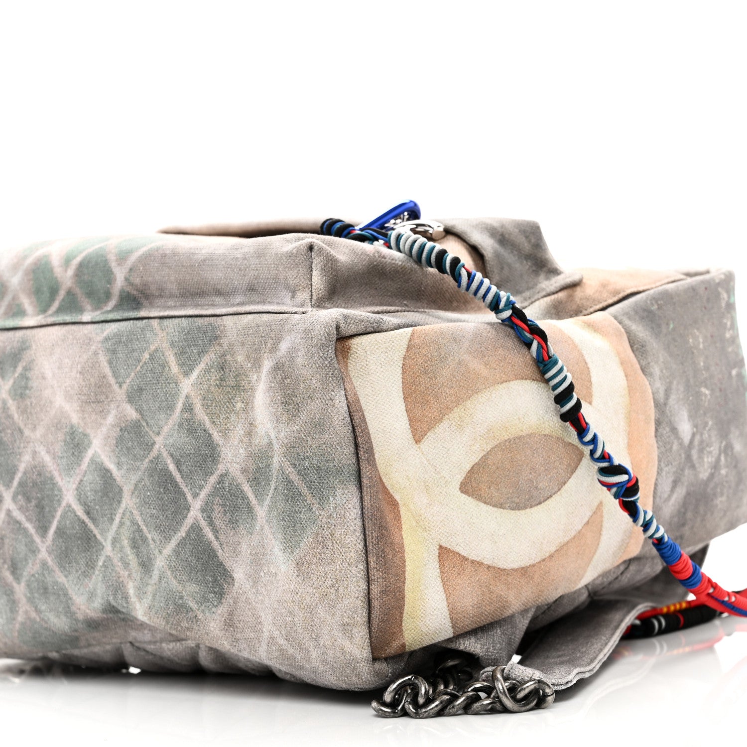 Chanel Graffiti Printed Canvas Medium Backpack Grey 9 of 9